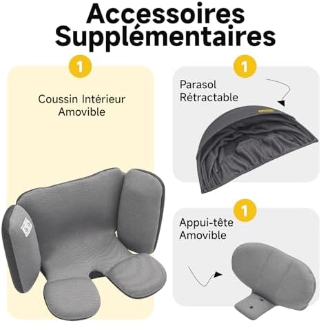 Siège Auto Pivotant 360° avec Norme de Sécurité ECE R129 pour Enfants de 40 à 150 cm