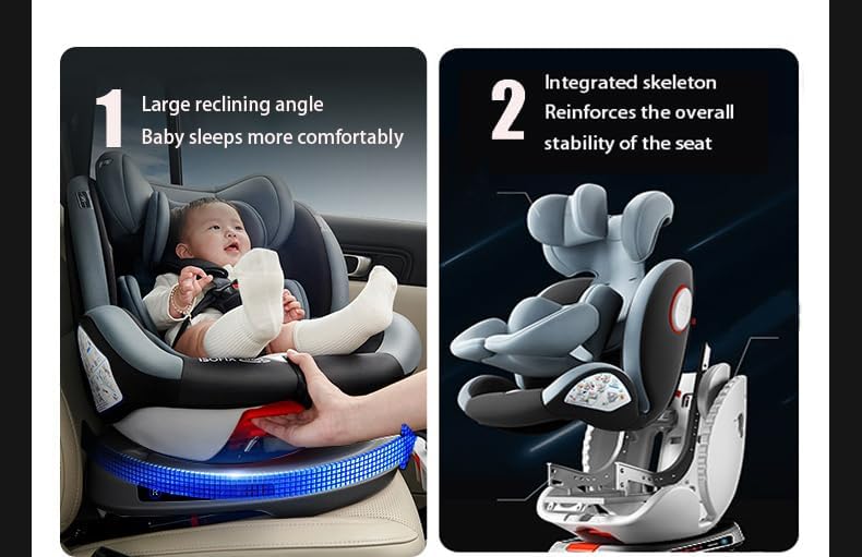 Siège auto rotatif à 360° avec fonctions de sécurité avancées et matériaux respirants