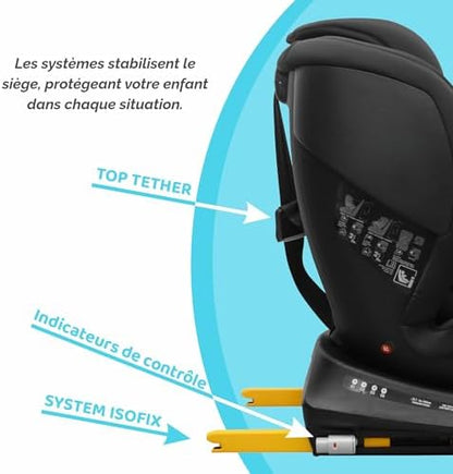 Siège auto i-Size 360° avec protection latérale et installation ISOFIX