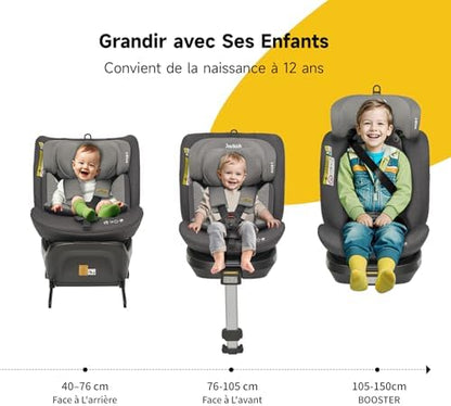 Siège Auto Pivotant 360° avec Norme de Sécurité ECE R129 pour Enfants de 40 à 150 cm