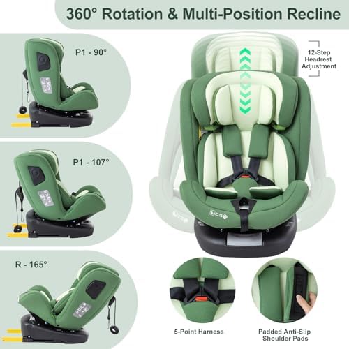 Siège auto évolutif 0-12 ans avec rotation 360° et protection multidimensionnelle